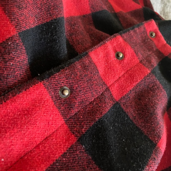Buffalo Plaid Womens Jacket S Red Black Snaps Knit Long Sleeves mixed media - Picture 4 of 8